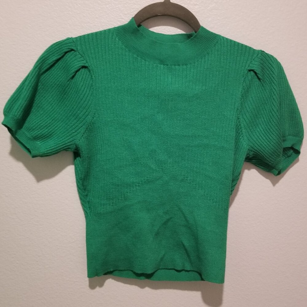 TOPSHOP Neck Sweater Green Women Small Fun Cozy Fall‎ Winter